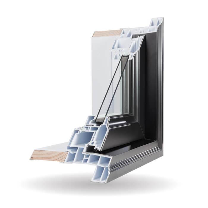 Hybrid PVC / Aluminum Awning Windows in Black