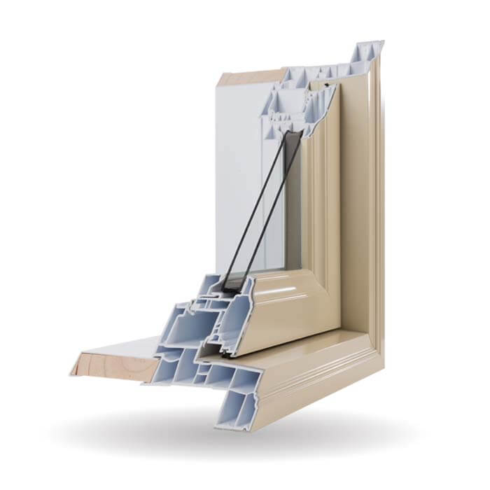 Hybrid PVC / Aluminum Casement Windows in Ivory